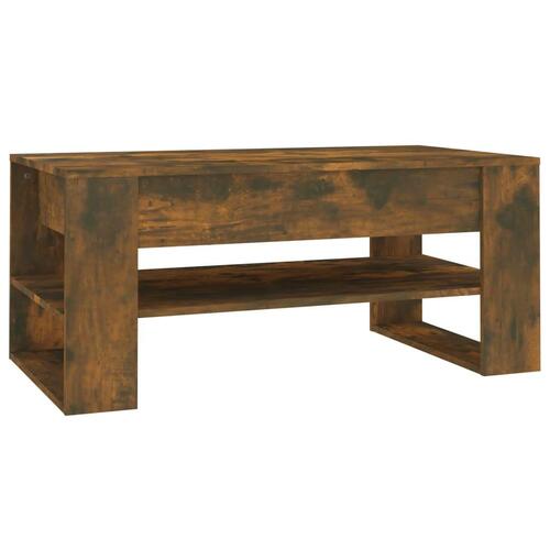 Sofabord 102x55x45 cm konstrueret træ røget egetræsfarve
