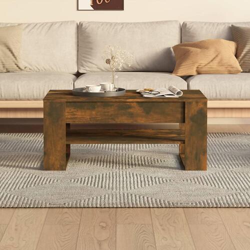 Sofabord 102x55x45 cm konstrueret træ røget egetræsfarve