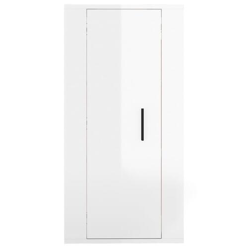 Væghængt tv-skab 40x34,5x80 cm hvid højglans