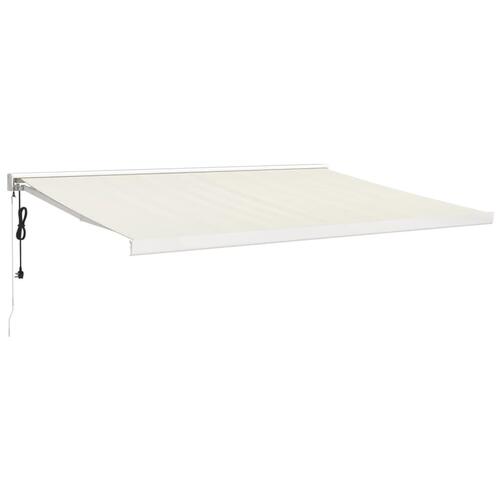 Foldemarkise 4x3 m stof og aluminium cremefarvet