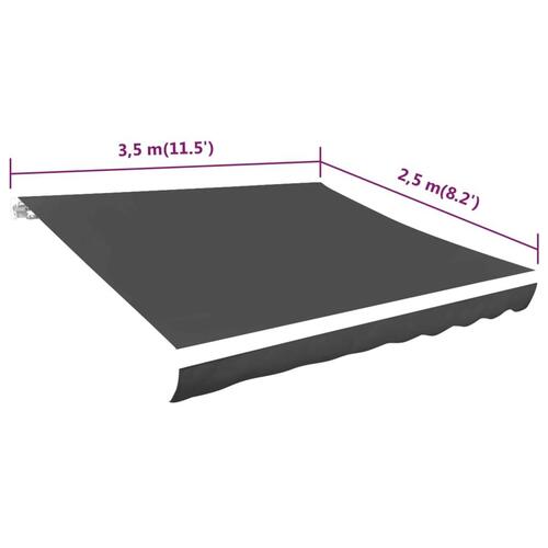 Markisedug 350x250 cm antracitgrå