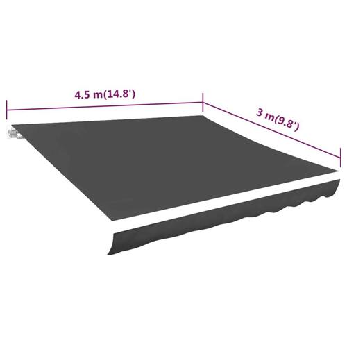 Markisedug 450x300 cm antracitgrå