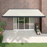 Foldemarkise 4x3 m stof og aluminium cremefarvet