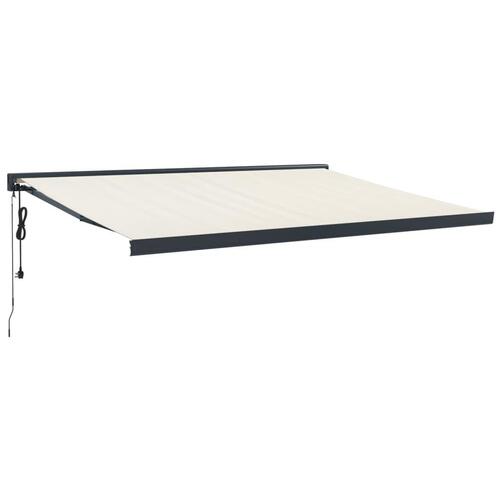 Foldemarkise 4x3 m stof og aluminium cremefarvet