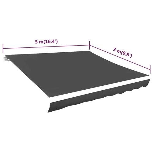 Markisedug 500x300 cm antracitgrå