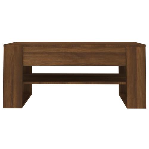 Sofabord 102x55x45 cm konstrueret træ brun egetræsfarve