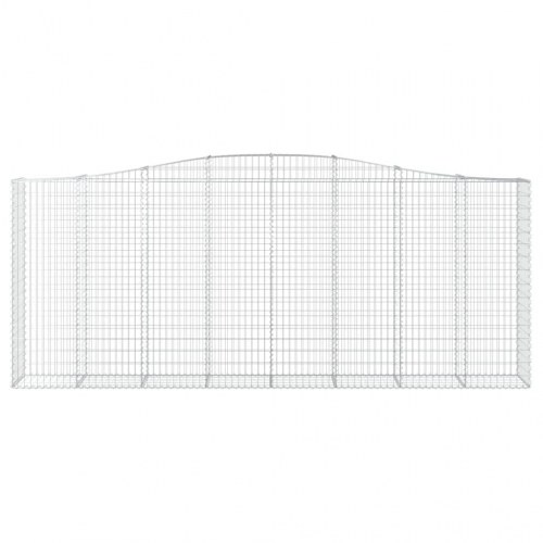 Buet gabionkurv 400×50×160/180 cm - galvaniseret jern