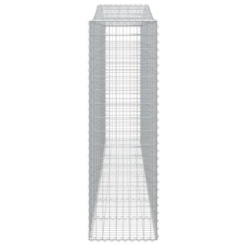 Buet gabionkurv 400×50×160/180 cm - galvaniseret jern