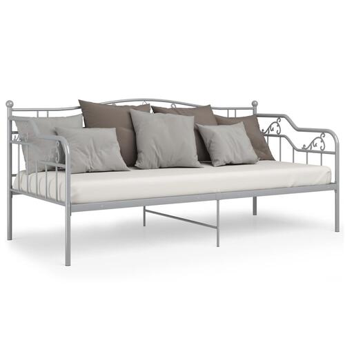 Sengestel til udtræksseng 90x200 cm metal grå
