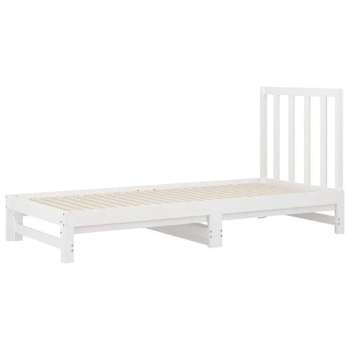 Daybed med udtræk 2x(90x200) cm massivt fyrretræ hvid