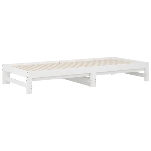 Daybed med udtræk 2x(90x200) cm massivt fyrretræ hvid