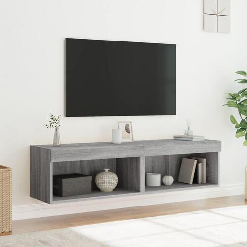 Tv-borde 2 stk. 60x30x30 cm med LED-lys grå sonoma-eg