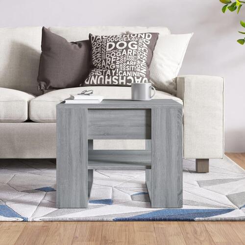 Sofabord 55,5x55x45 cm konstrueret træ grå sonoma-eg