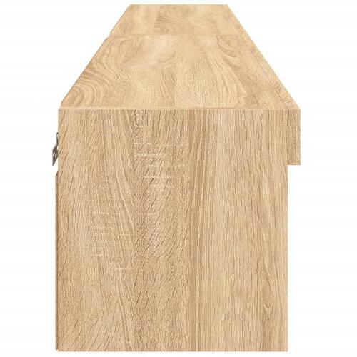 Tv-borde 2 stk. med LED-lys 80x30x30 cm sonoma-eg