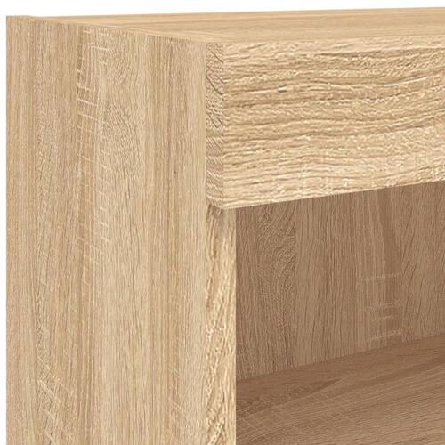 Tv-borde 2 stk. med LED-lys 80x30x30 cm sonoma-eg