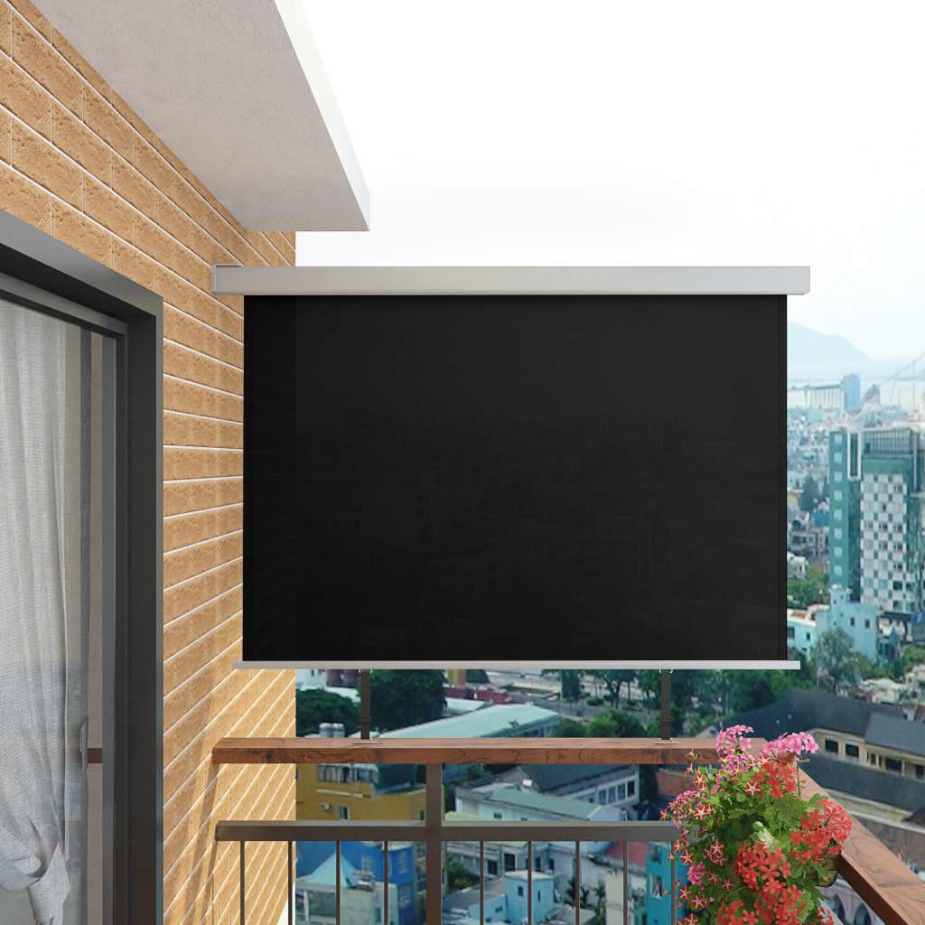 Sidemarkise til altan multifunktionel 180x200 cm sort
