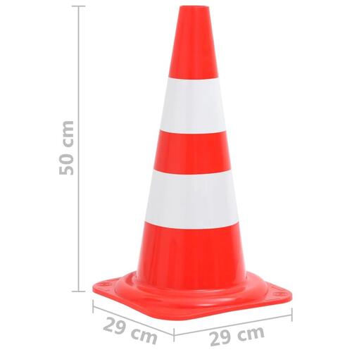 Reflekterende trafikkegler 20 stk. 50 cm rød og hvid