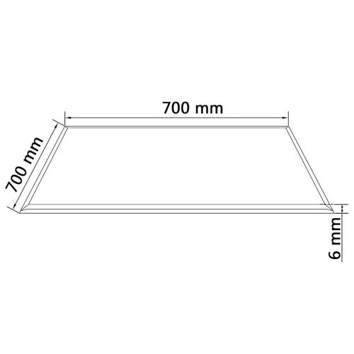 Bordplade hærdet glas firkantet 700 x 700 mm