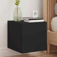 Væghængte tv-borde 2 stk. med LED-lys 30,5x35x30 cm sort
