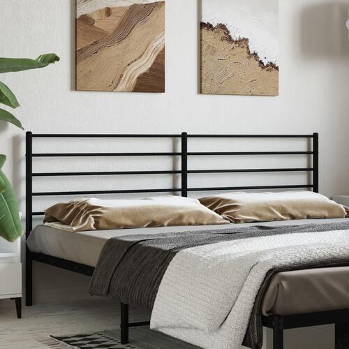 Sengegavl 193 cm metal sort