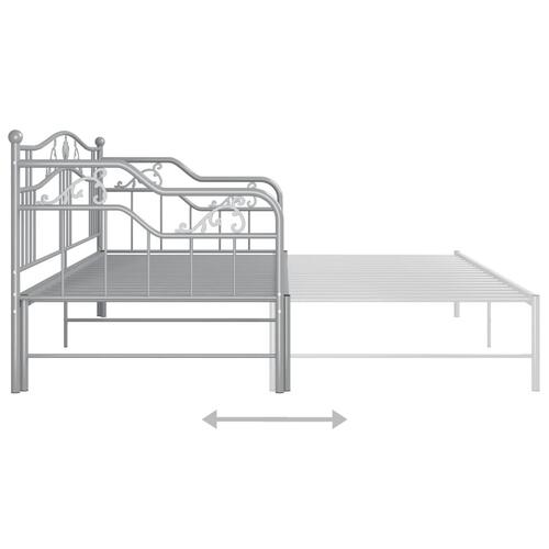 Sengestel til udtræksseng 90x200 cm metal grå