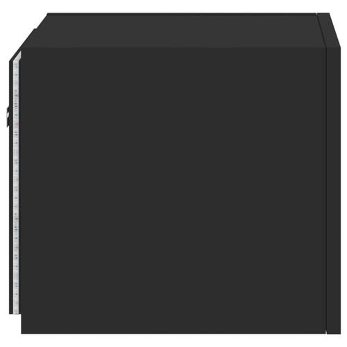 Væghængte tv-borde 2 stk. med LED-lys 30,5x35x30 cm sort
