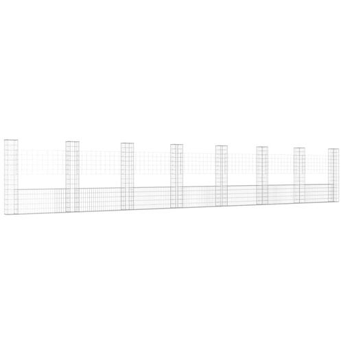 Gabionkurv med 8 stolper 860x20x150 cm U-facon jern