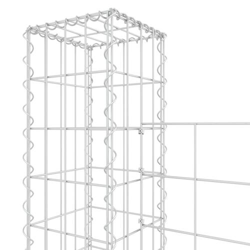 Gabionkurv med 8 stolper 860x20x150 cm U-facon jern