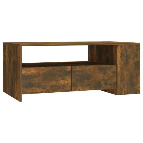 Sofabord 102x55x42 cm konstrueret træ røget egetræsfarve