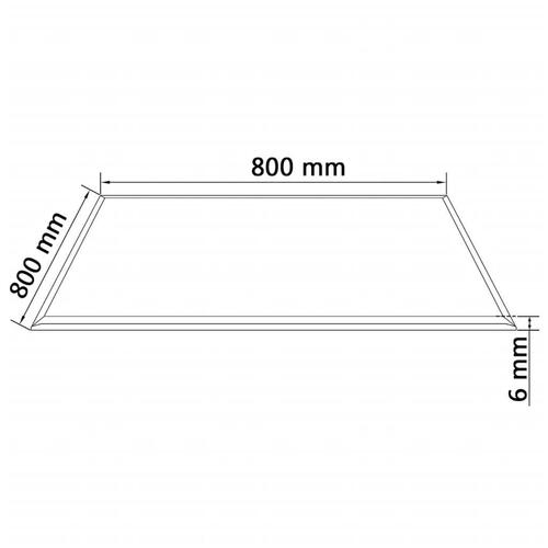 Bordplade hærdet glas firkantet 800 x 800 mm
