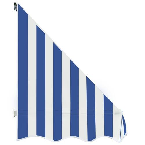 Bistromarkise 250 x 120 cm blå og hvid