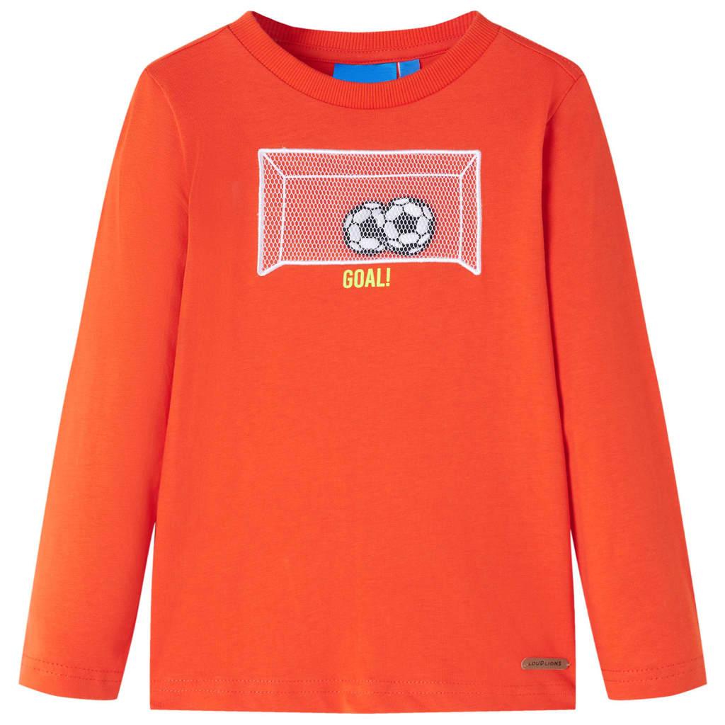 Langærmet T-shirt til børn str. 116 orange billede