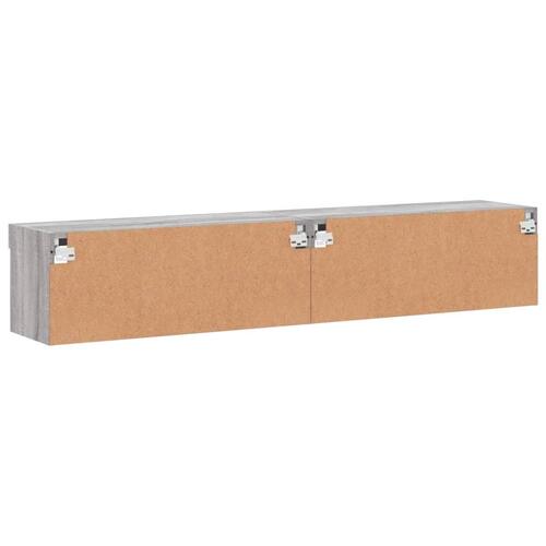 Tv-borde 2 stk. med LED-lys 80x30x30 cm grå sonoma-eg