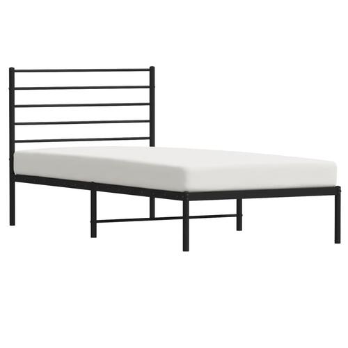Sengeramme med sengegavl 100x200 cm metal sort