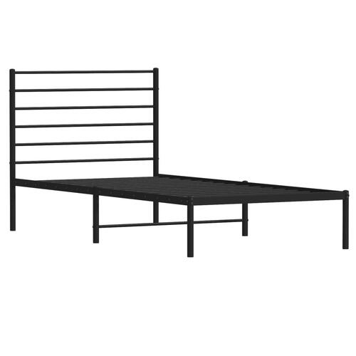 Sengeramme med sengegavl 100x200 cm metal sort