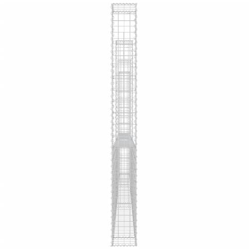 Gabionkurv med 4 stolper 380x20x200 cm U-facon jern