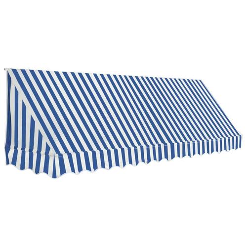 Bistromarkise 350 x 120 cm blå og hvid