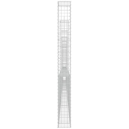 Gabionkurv med 7 stolper 740x20x200 cm U-facon jern