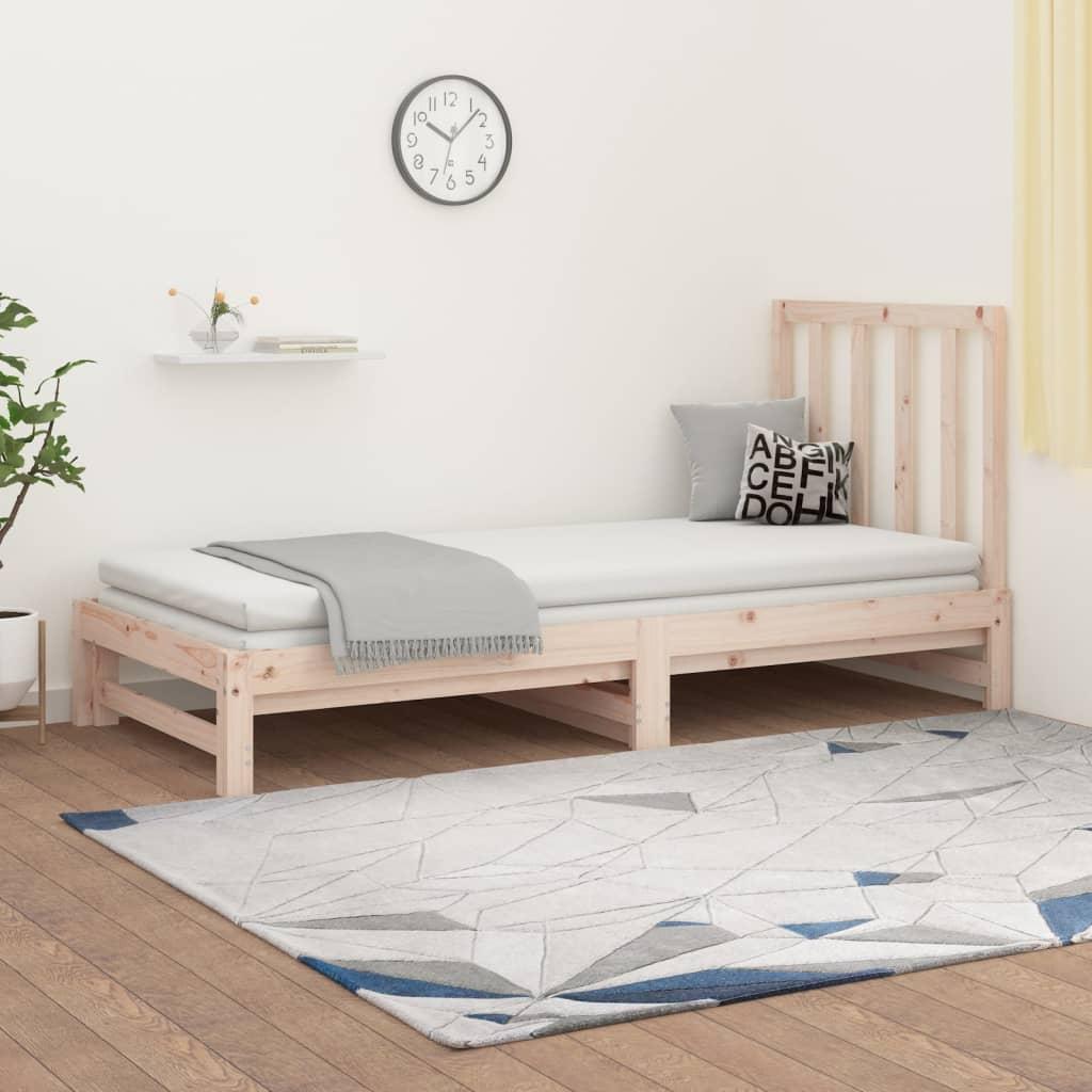 Daybed med udtræk 2x(90x190) cm massivt fyrretræ