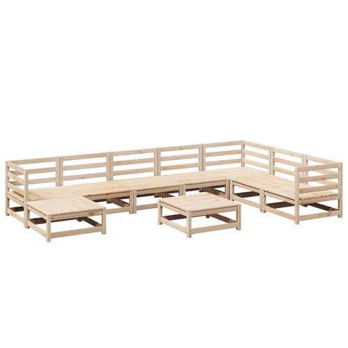 Sofasæt til haven 9 dele massivt fyrretræ