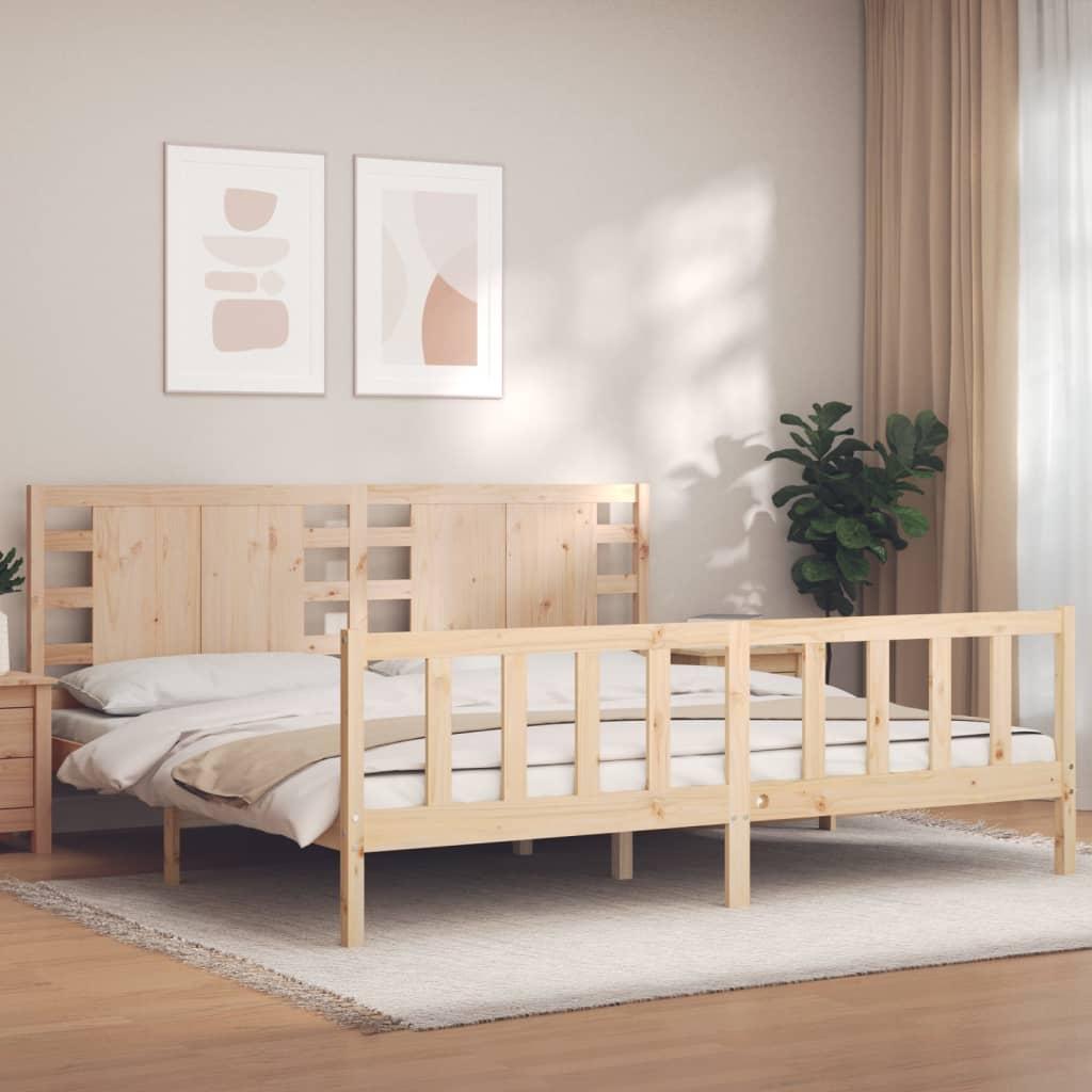 Sengeramme uden madras 200x200 cm massivt fyrretræ