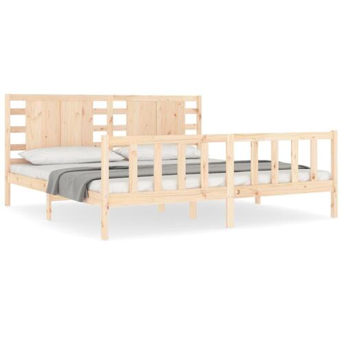 Sengeramme uden madras 200x200 cm massivt fyrretræ