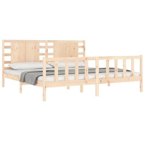 Sengeramme uden madras 200x200 cm massivt fyrretræ