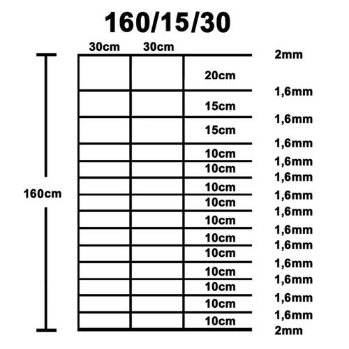 Havehegn 50x1,6 m galvaniseret stål sølvfarvet