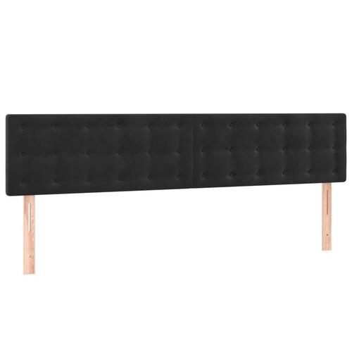 Sengegavl med LED-lys 180x5x78/88 cm velour sort