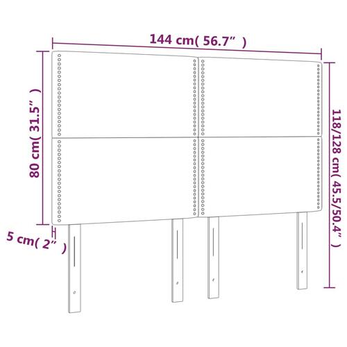 Sengegavle 4 stk. 72x5x78/88 cm stof gråbrun
