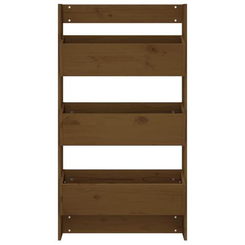 Plantevæg 60x18,5x110 cm 3 niveauer massivt fyrretræ gyldenbrun