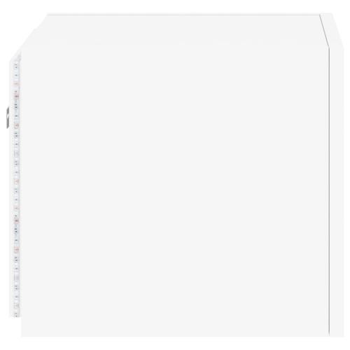 Væghængte tv-borde 2 stk. med LED-lys 30,5x35x30 cm hvid