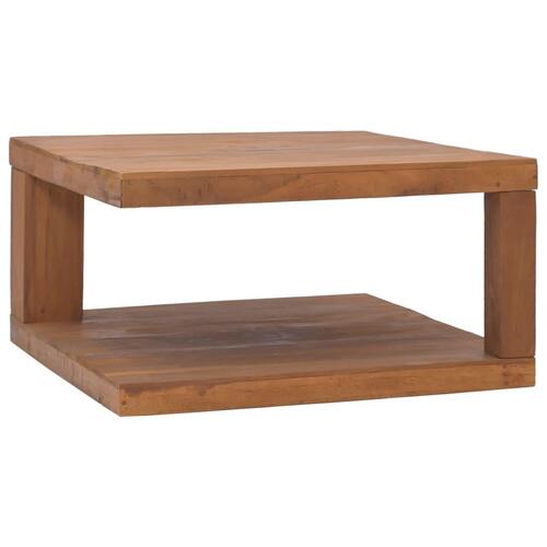 Sofabord 65x65x33 cm massivt teaktræ
