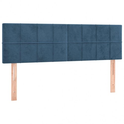 Kontinentalseng med madras 140x190 cm - fløjl, mørkeblå
